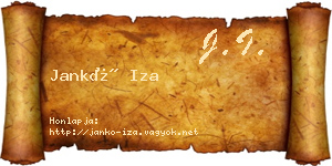 Jankó Iza névjegykártya